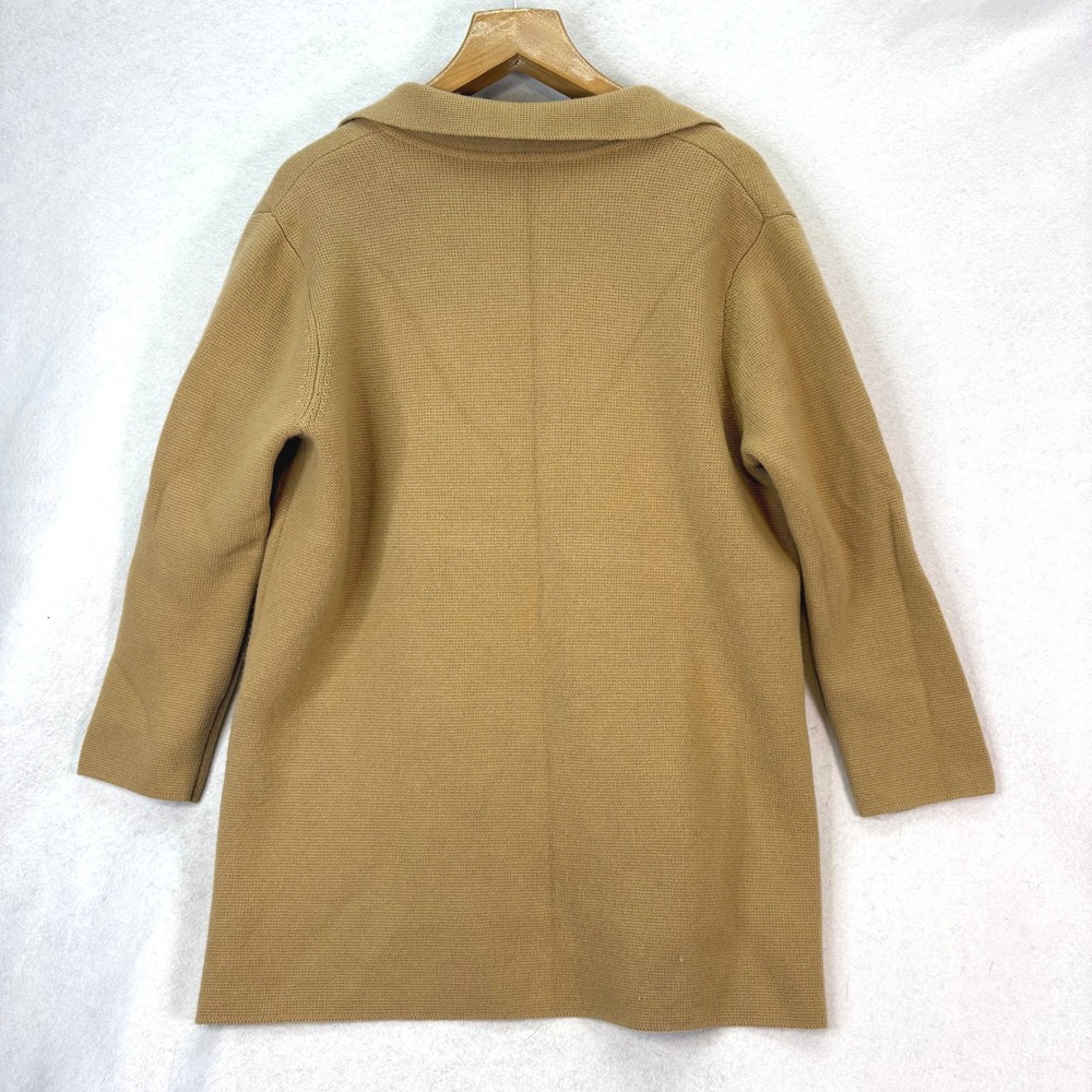 Talbots Plus Size 1X Camel Knit Notch Collar Cardigan Sweater Jacket Minimalist - Picture 3 of 6